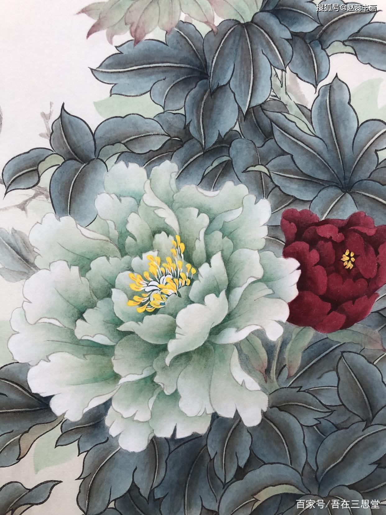 《牡丹唤春图》局部 赵蕊《牡丹唤春图》局部 赵蕊《紫意芳芳》 赵蕊
