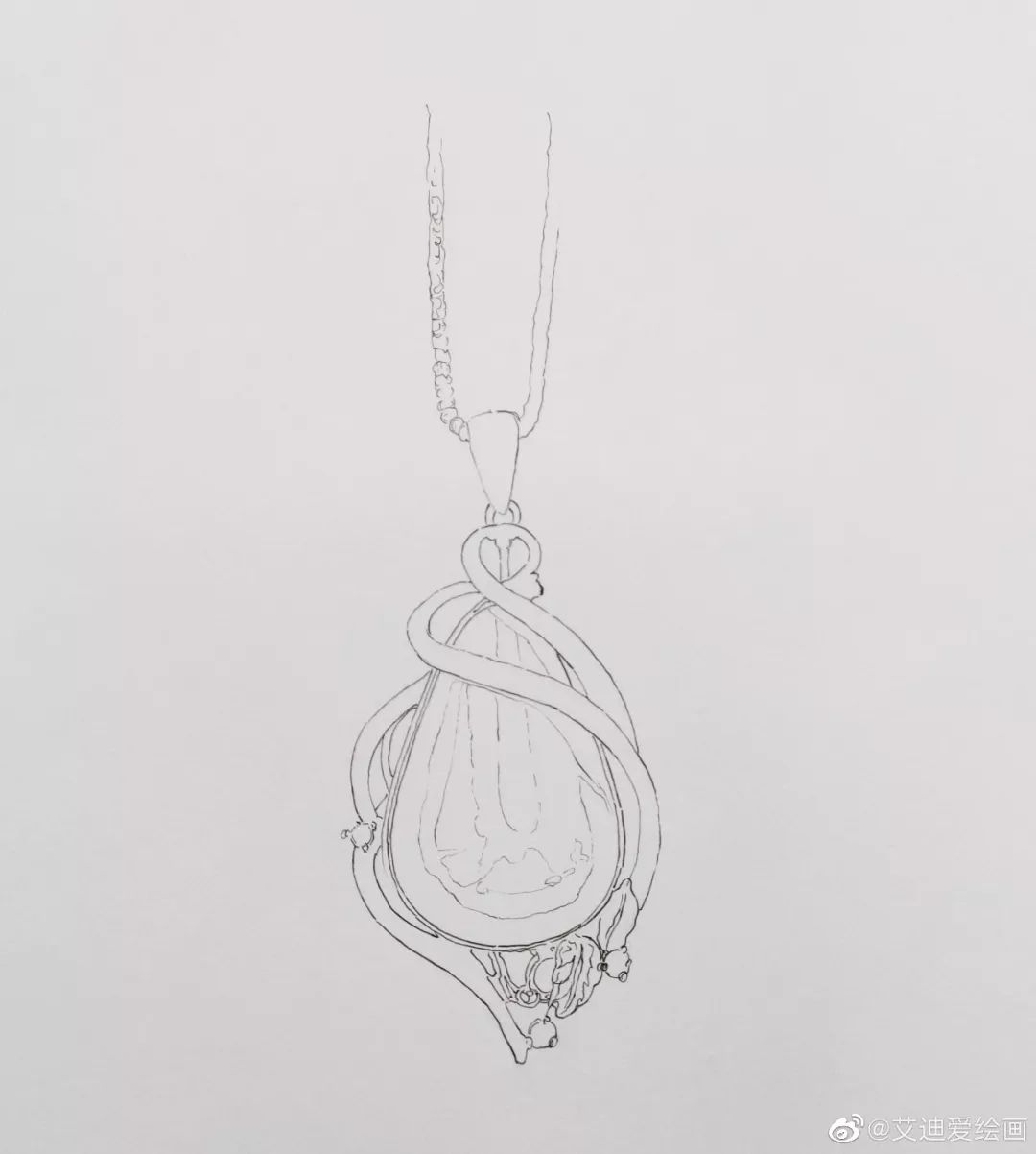 针管笔教程带你画一串珍珠挂坠超详细