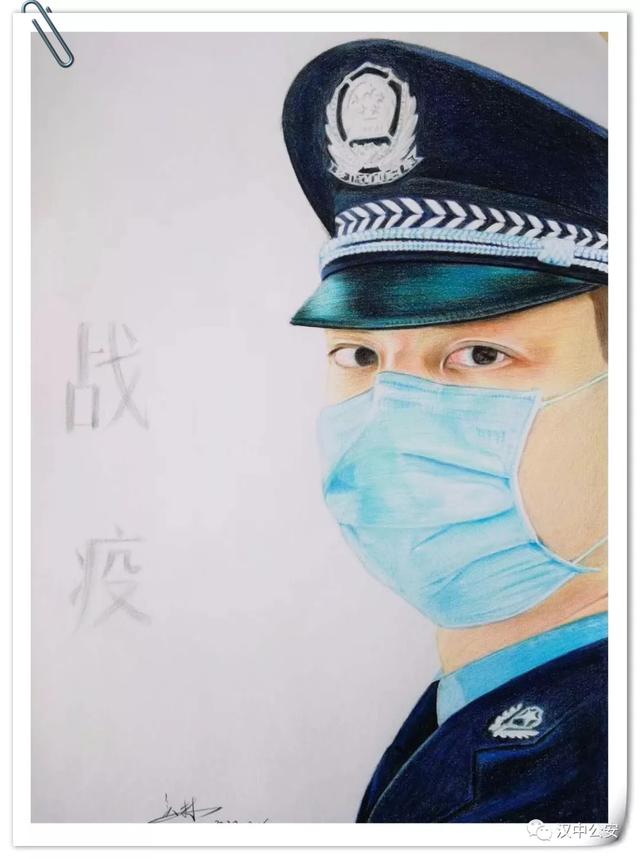 警帽素描图片