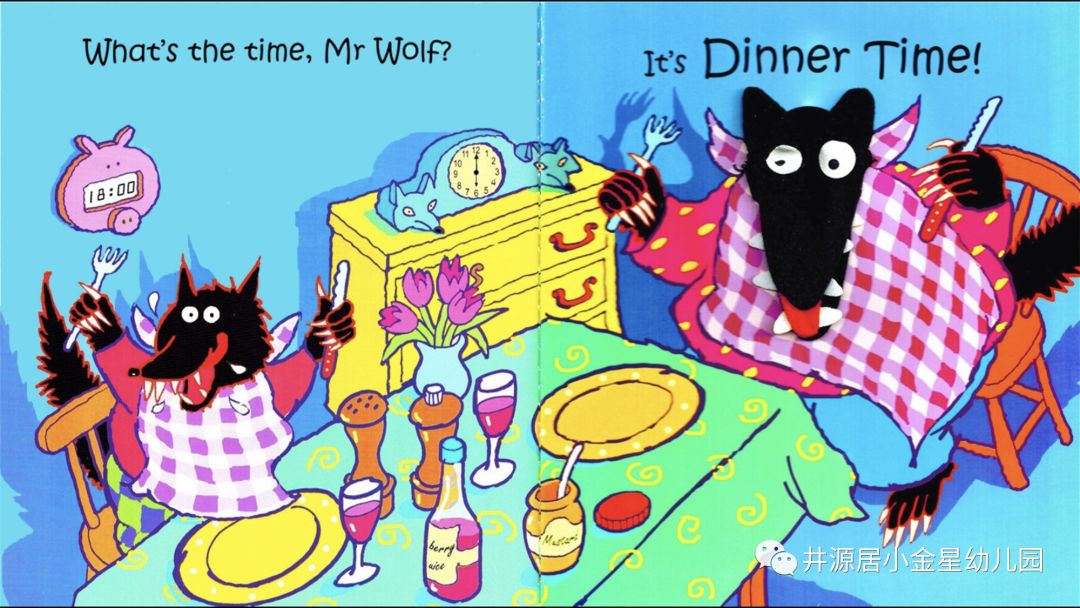 抗疫情停课不停学英语快乐营大班英文绘本whatsthetimemrwolf①小金星