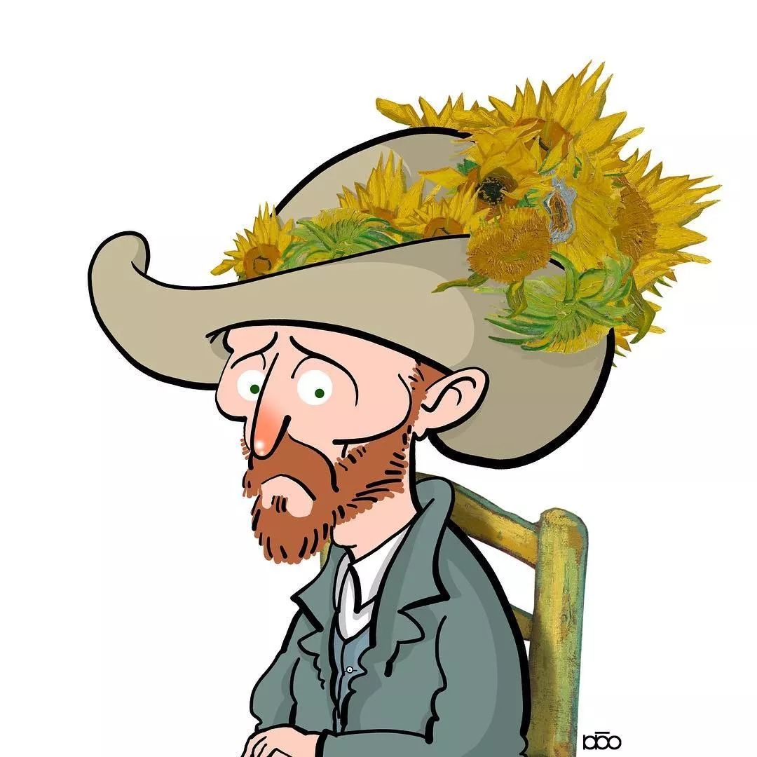 插画丨一样的麦田和星空不一样的梵高