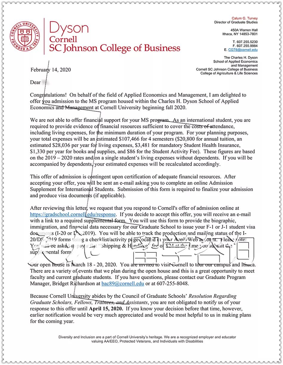 喜讯祝贺天和学子收获3枚康奈尔大学经济学offer