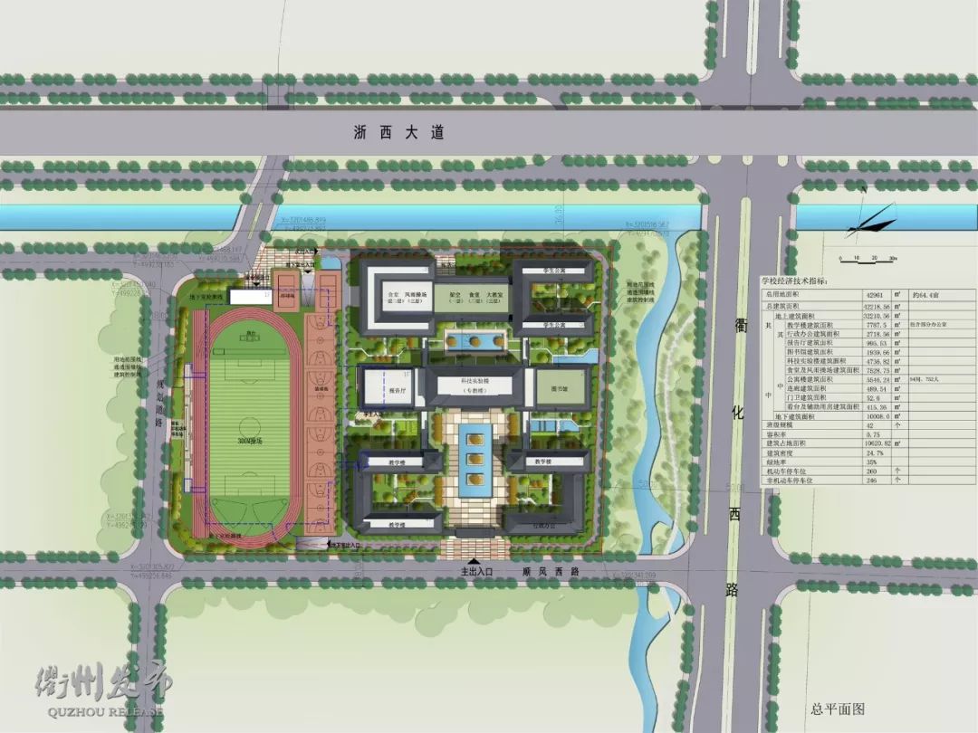 看衢城这些学校项目陆续复工奉上城南初中效果图