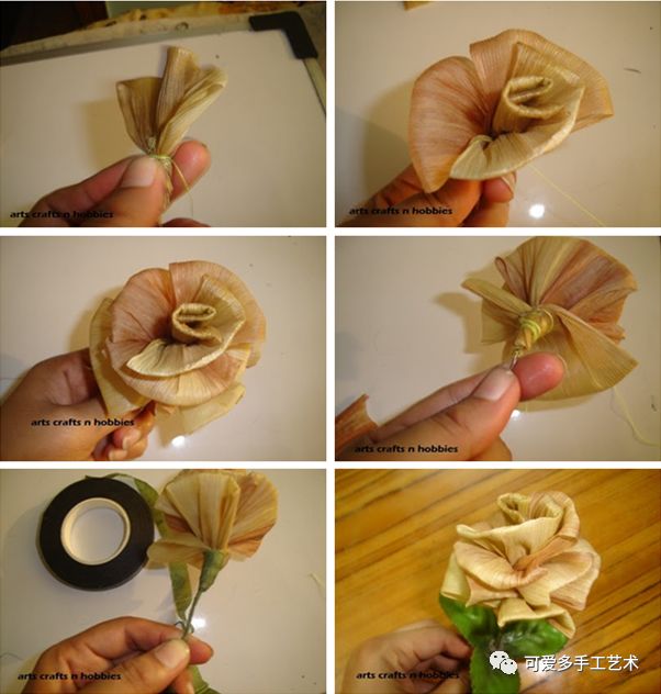 还有更多的玉米皮花制作教程▼婚宴上的花束,玉米皮也能出场.