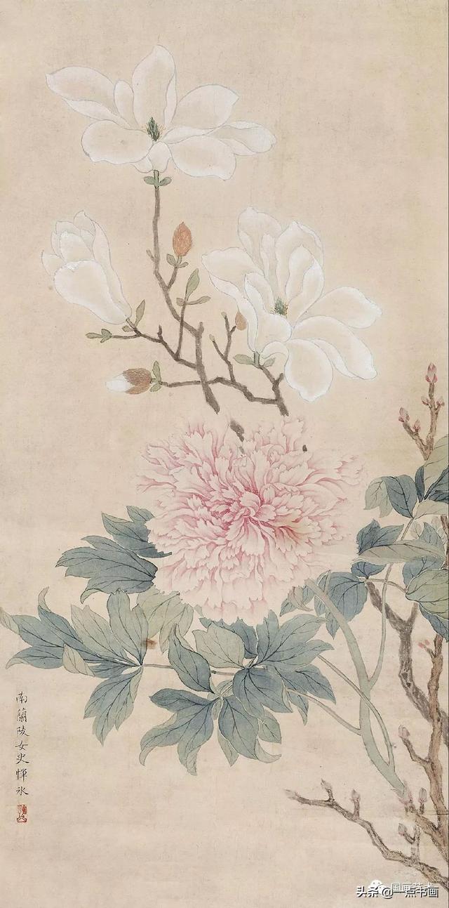 好花须向画里看古今名家画玉兰