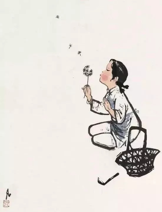 吴凡《蒲公英》(1958年)(小学美术二年级名画欣赏)1958年,吴凡应