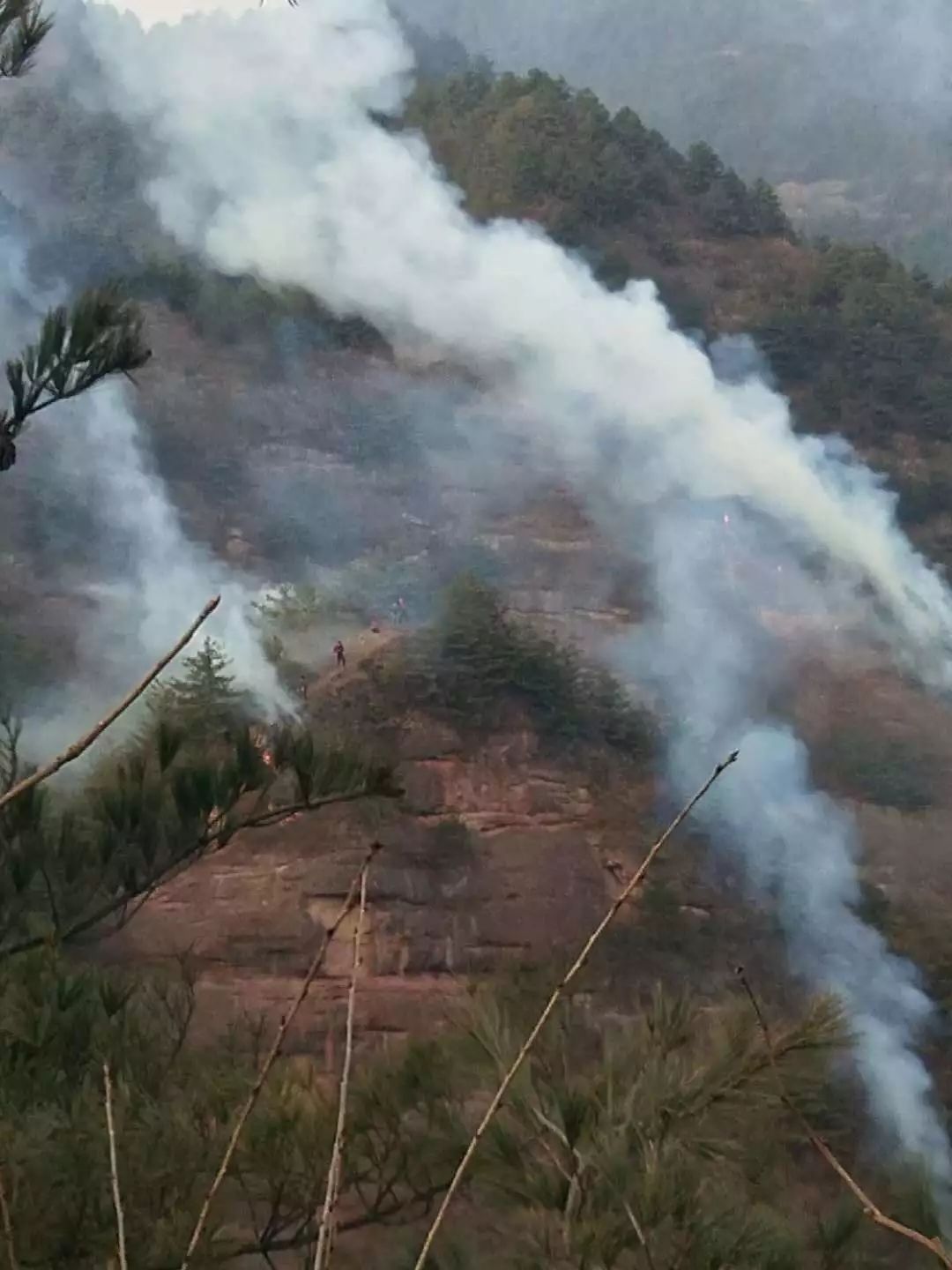 甘肃一地突发森林火灾 消防队伍紧急出动扑救