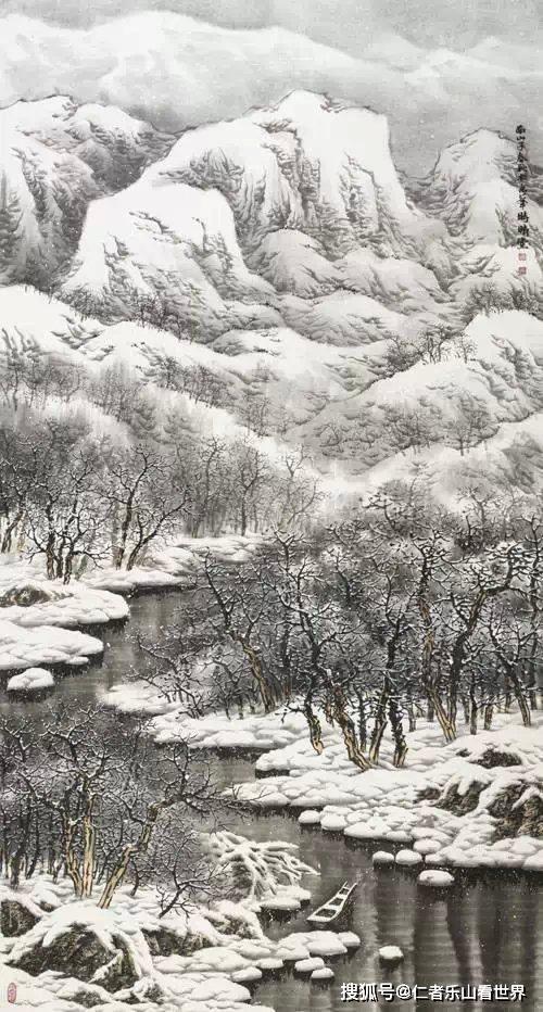 国画雪景画