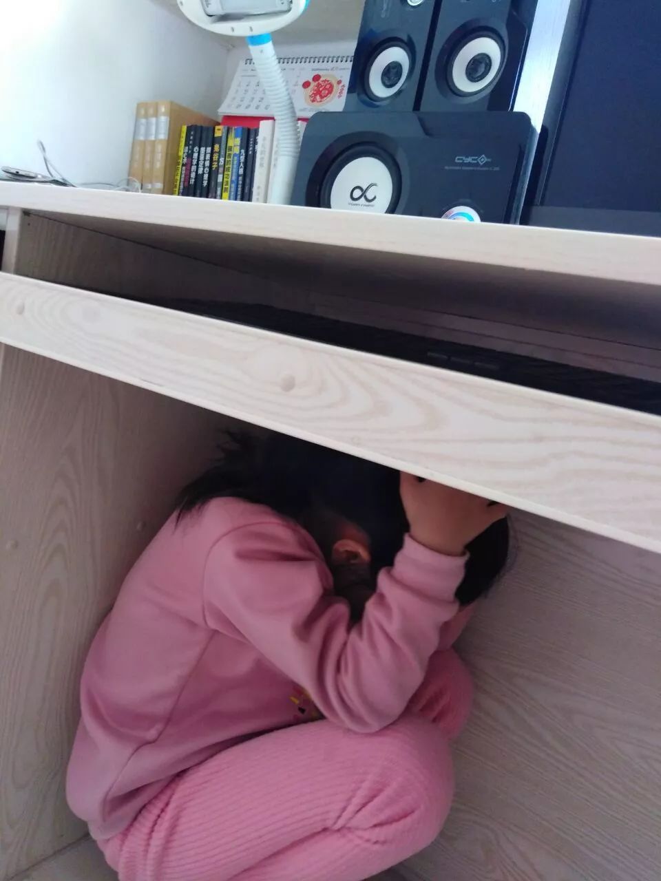 地震来啦长清湖实验学校对少先队员进行居家避震安全教育