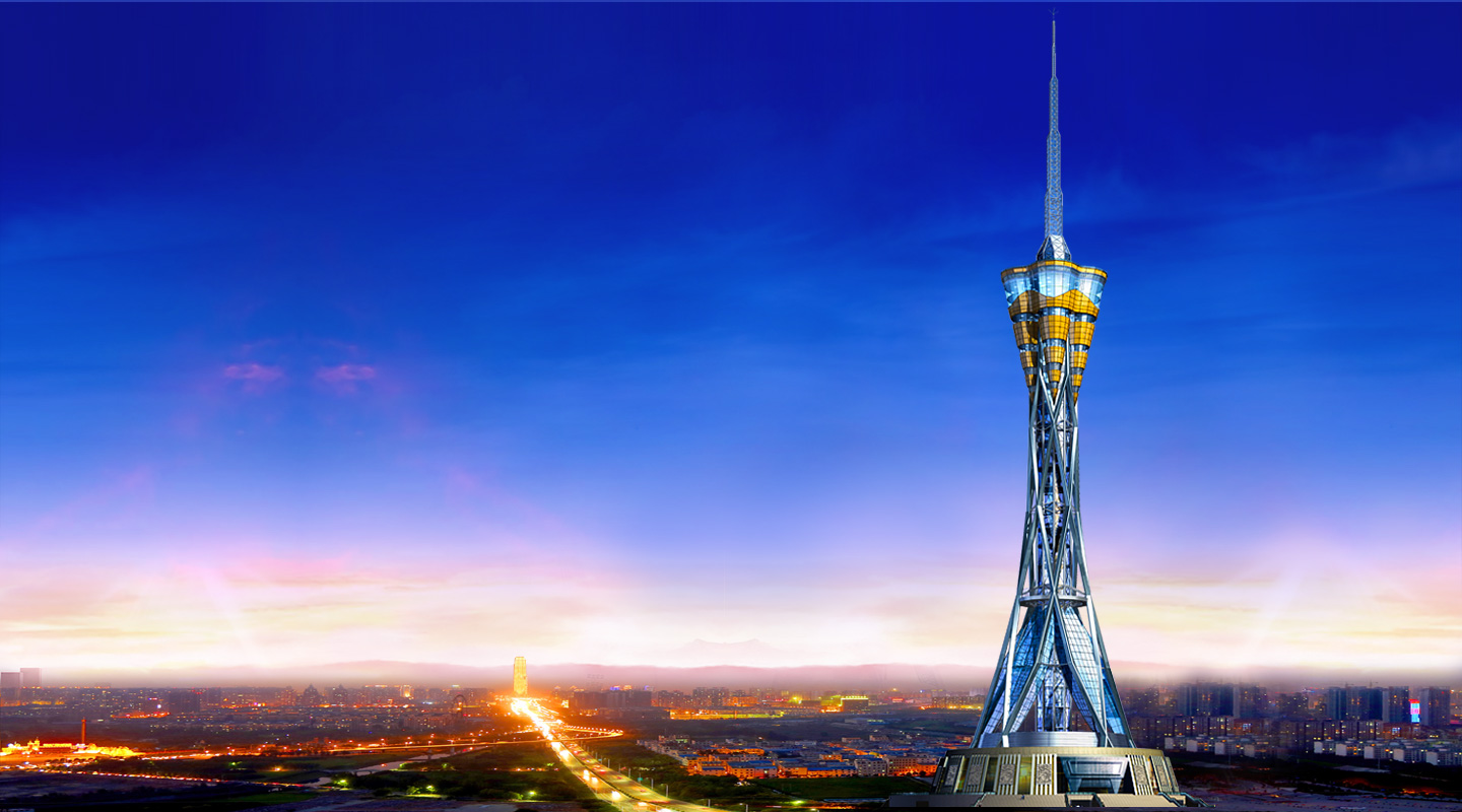 河南最具代表性的电视塔总高度388米共耗用钢材22万吨