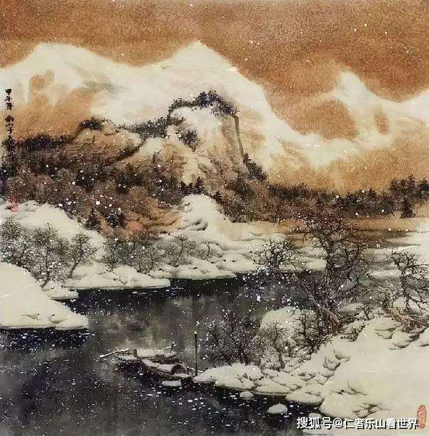 国画雪景画