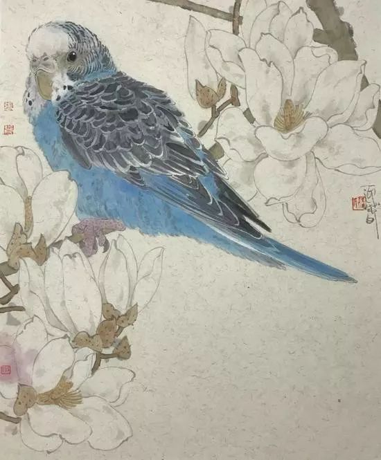 他的工笔透出一股充盈丰沛的宁静与寂寞