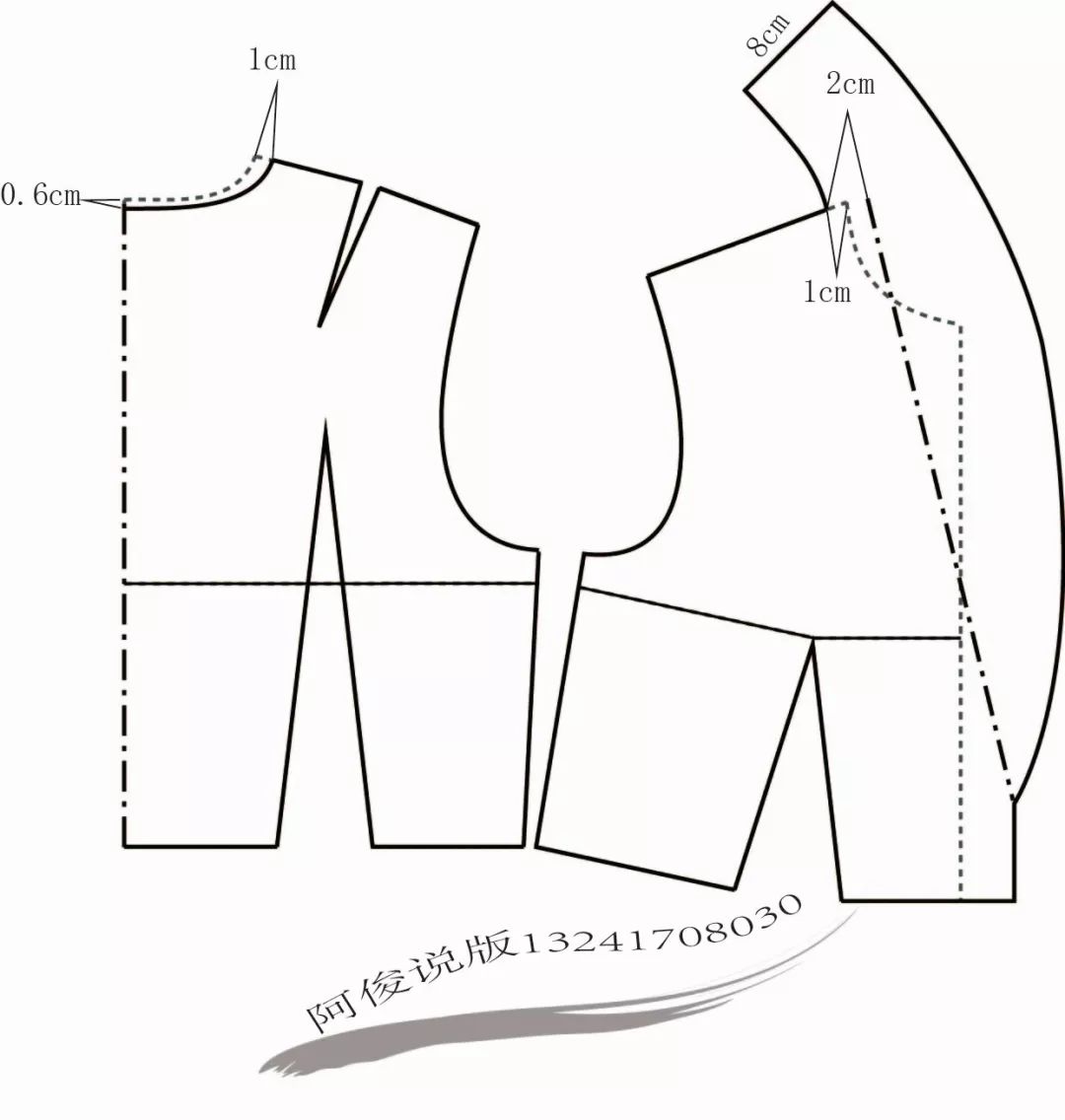 青果领款式图手绘图片