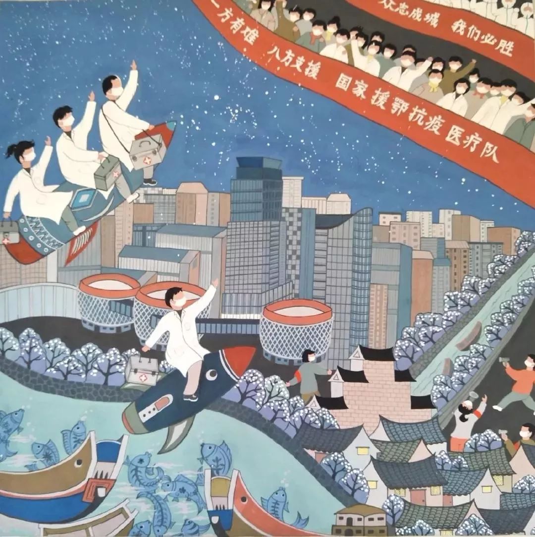 镇海农民画传承人用作品讴歌战"疫"精神