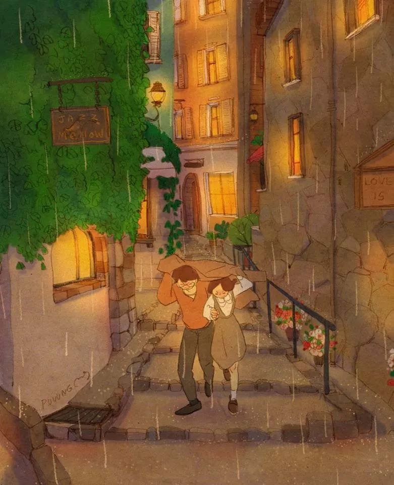 小央宝陪伴是最长情的告白一组超暖心超治愈的情侣插画