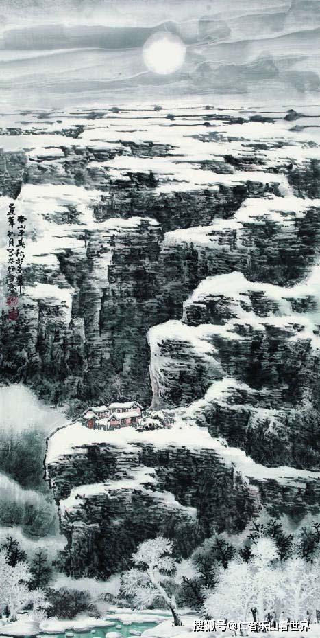 国画雪景画