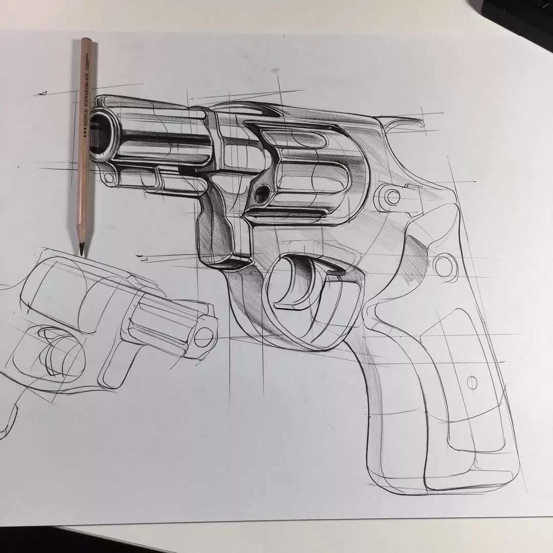 「远川绘-手绘素材第392天」组合形体的线稿表现