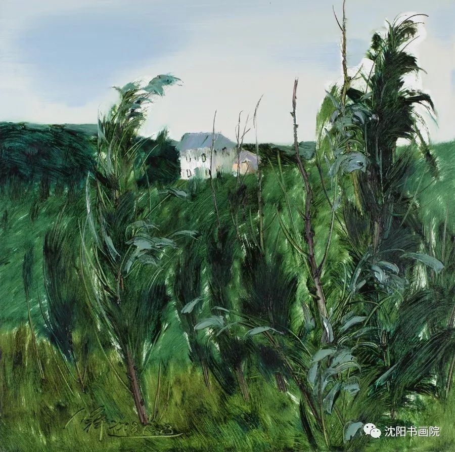 王仁祥 蒲河即景之三 80x100cm 油画↓刘建威 雨过天晴 130x110cm