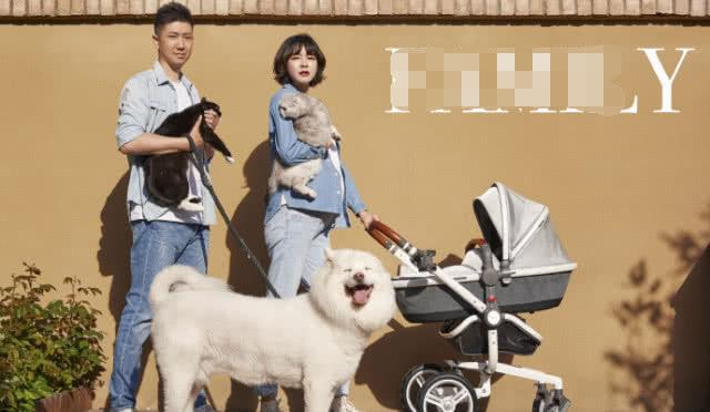 李艾晒孕妇写真挺九个月大肚与老公照相四肢纤细只大肚状态佳