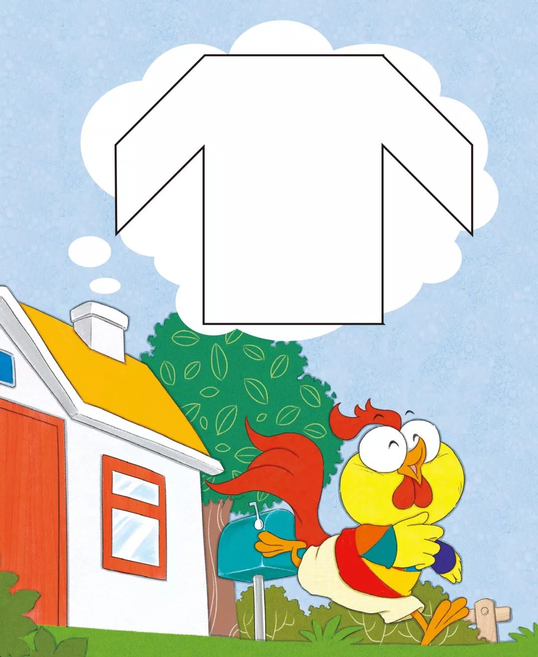 幼儿画报黄版游戏书讲述的方式,比如在那里我们就用七巧板给火帽子做