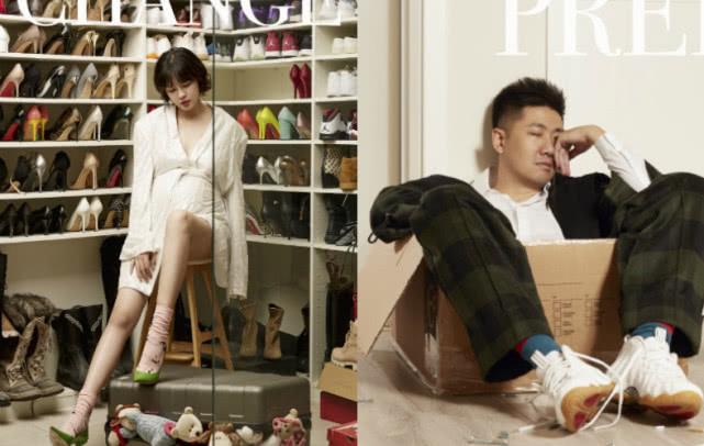 李艾晒孕妇写真挺九个月大肚与老公照相四肢纤细只大肚状态佳