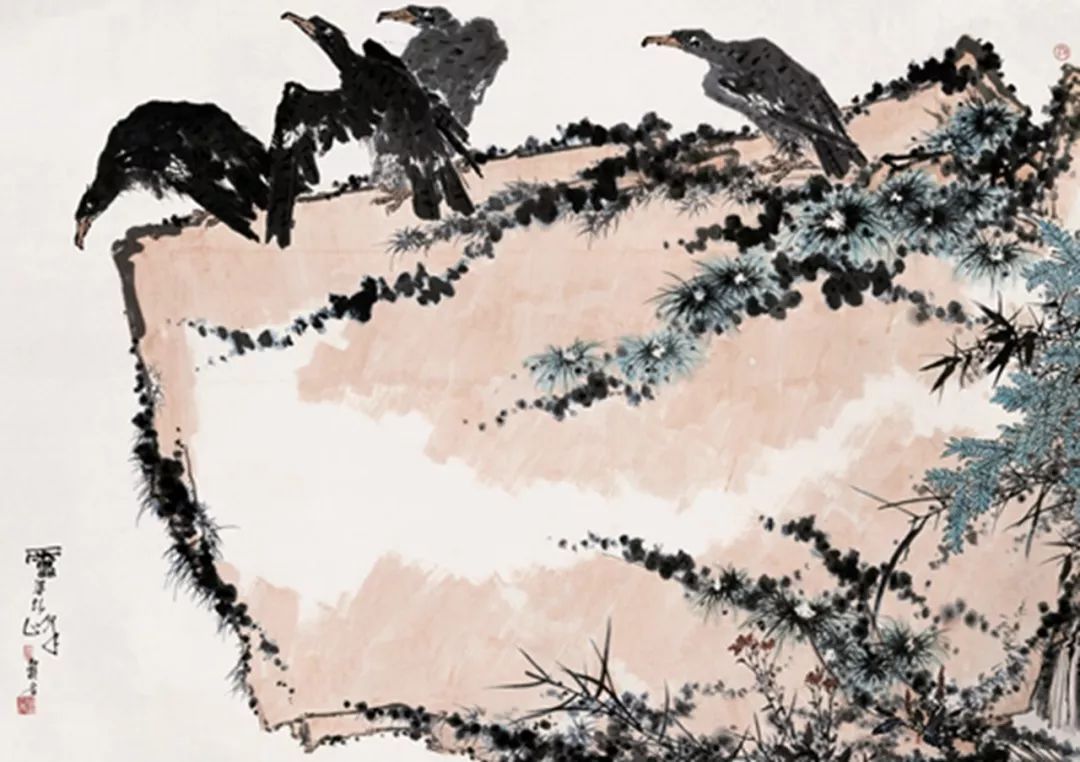 观画中鹰为君一击鹏抟九天