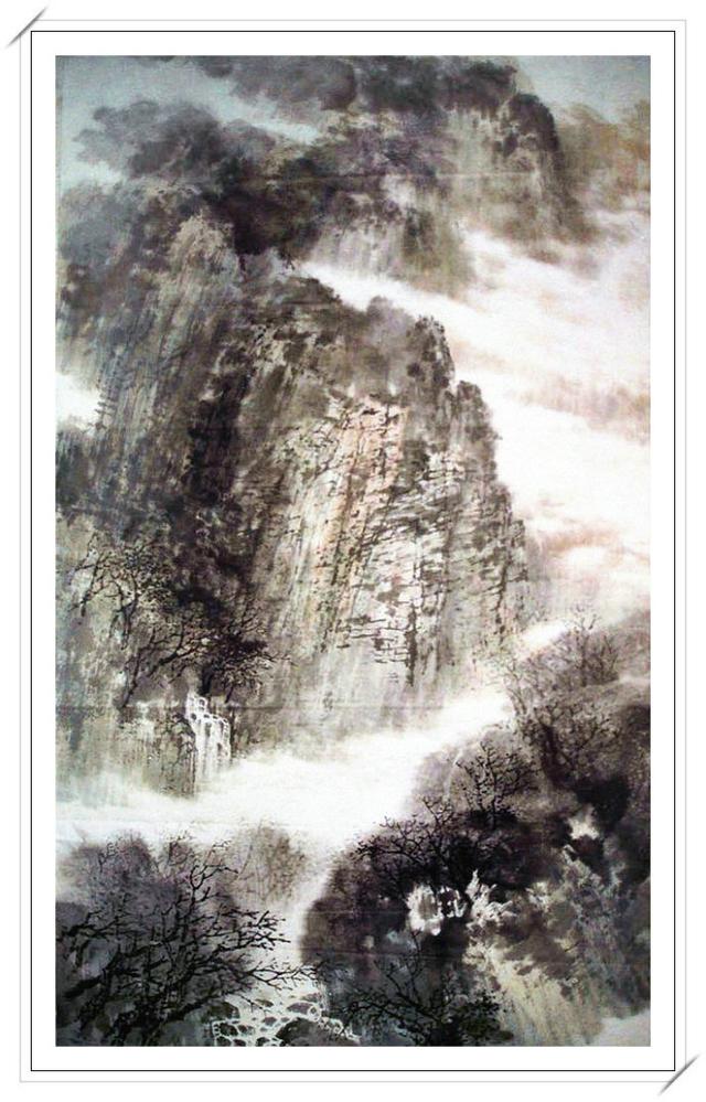 岚翠青峰史贵仁山水画