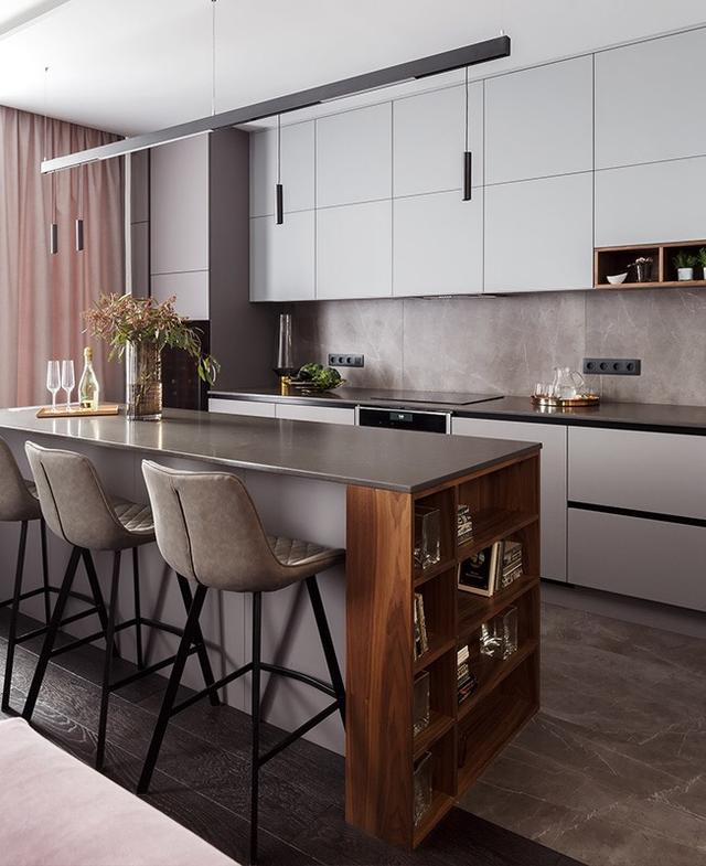 房子装修,客厅餐厅厨房一体化设计,我家也想这样装