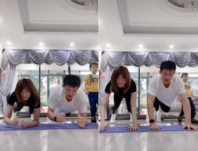 周鹏和娇妻平板支撑!开心撒狗粮,王汝恒戴帽子和妻子秀亲密过程