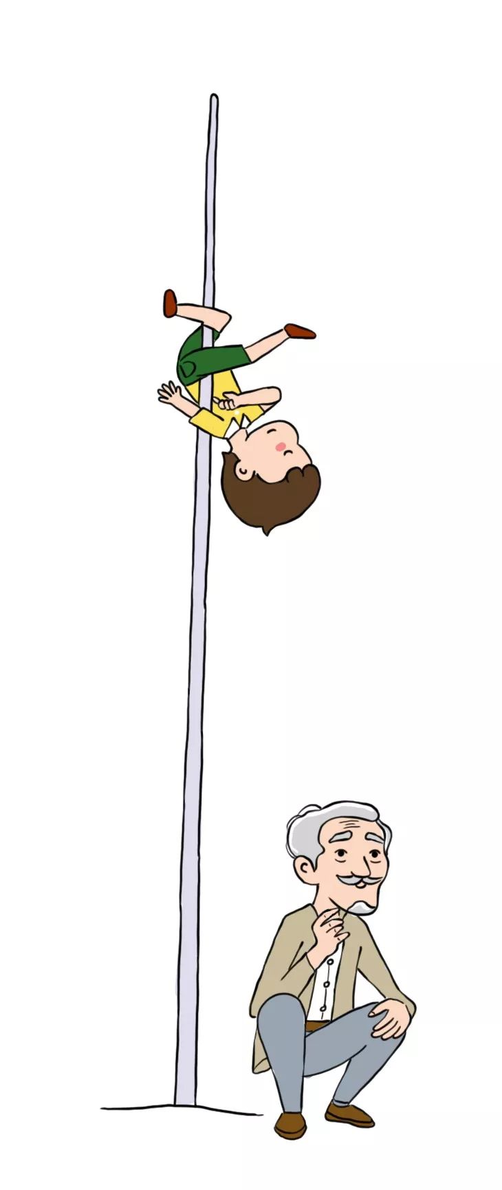 教徒弟学爬杆一位技艺高超的杂技老师傅↓故事的大意是这样的听孙敬修