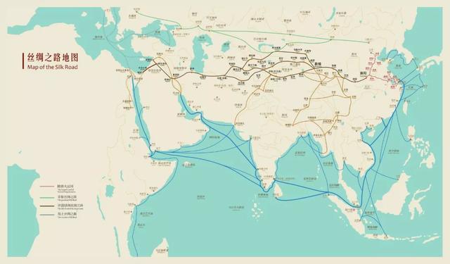 图3 黄时鉴丝绸之路地图从欧亚大陆上的东西文化交流通道来说,现在较