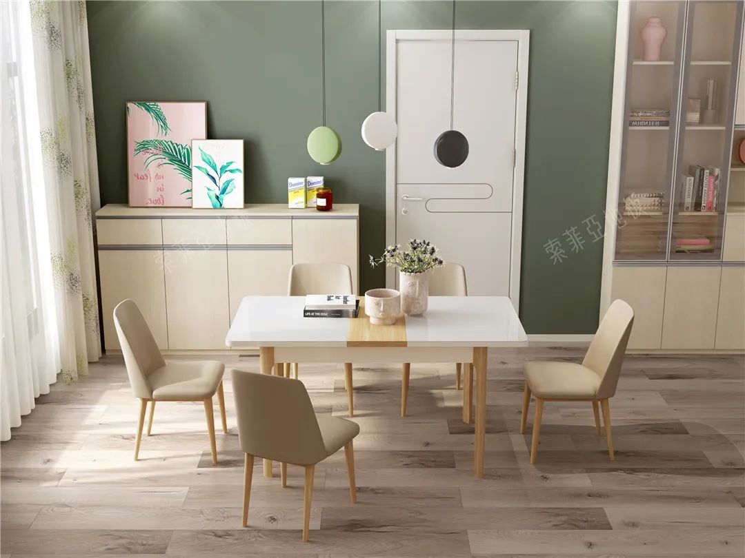 橡木印记强化地板索菲亚地板就有不少设计案例采用这种高性价比的拼法