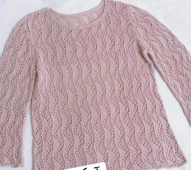 女士棒针蕾丝镂空花套衫附简单无痕接线头方法