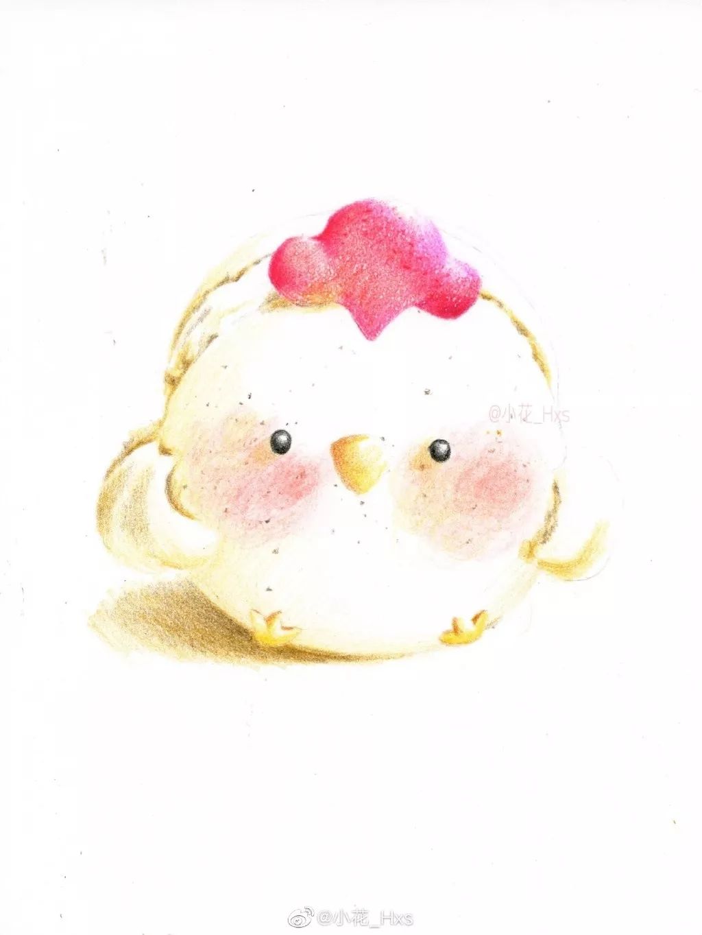 彩铅步骤 | 萌萌哒小鸡马卡龙