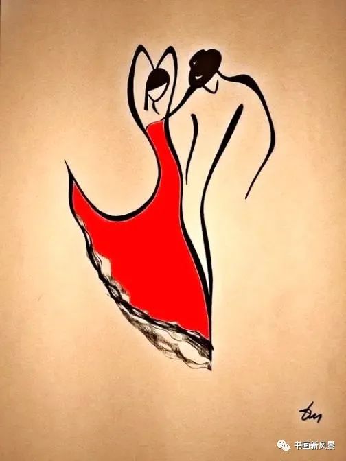 这些极简舞画清新优雅动感传神