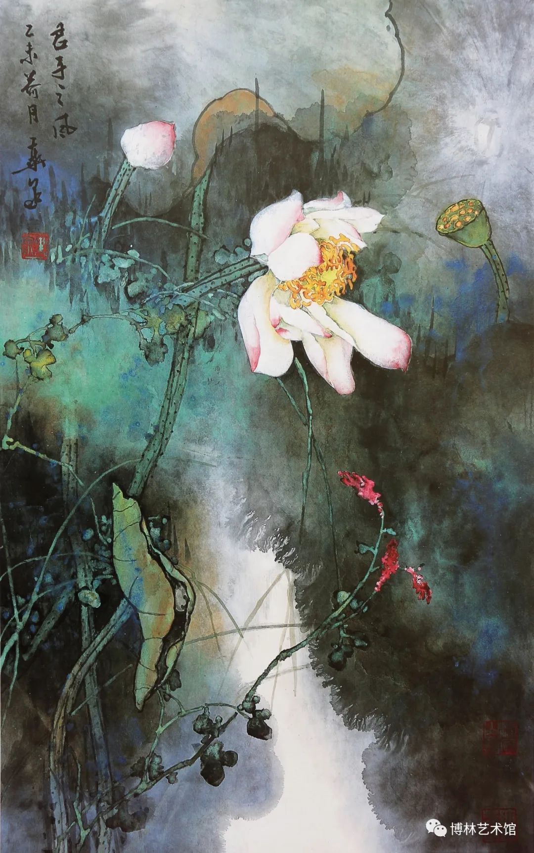 博林典藏系列三十八春色关不住秋光灿若霞叶泉花鸟画艺术赏析