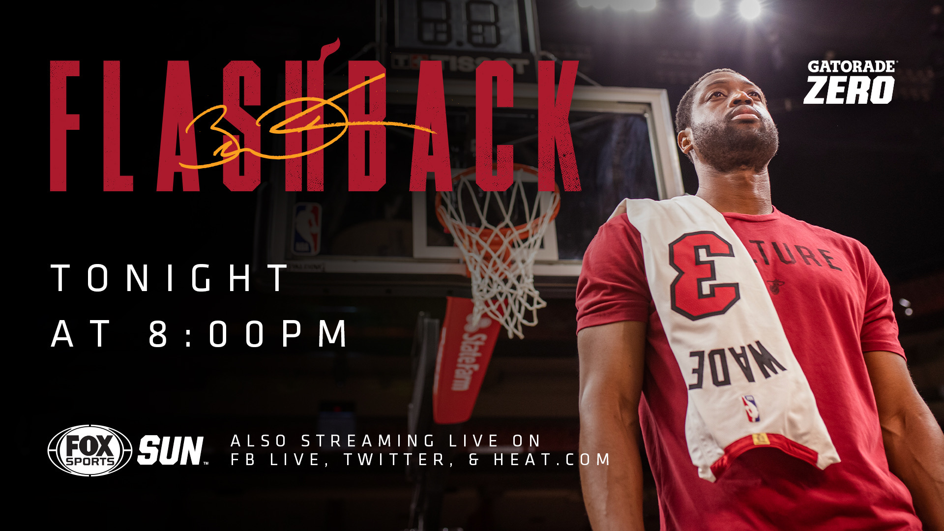 日为球队传奇球星德维恩-韦德举办为期3天的球衣退役仪式——"l3gacy