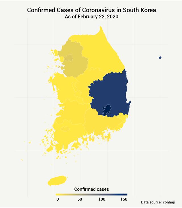 原创韩国疫情扩散一天净增229例大邱和庆尚北道被列为疫情特管区