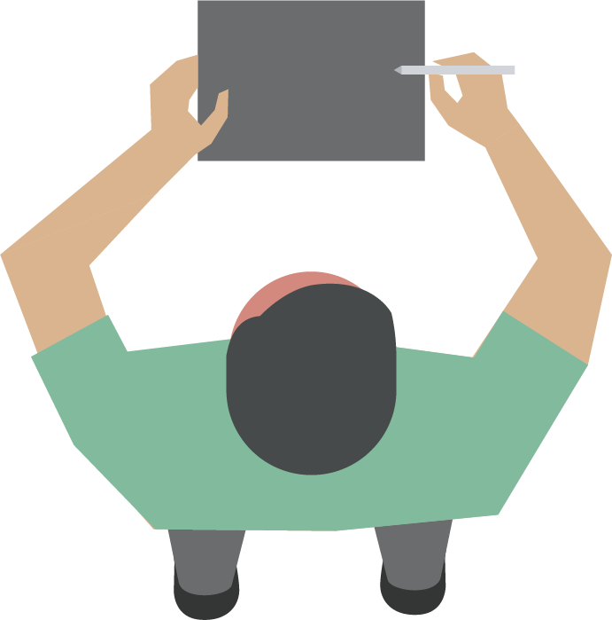 极简插画风人物植物素材合集psd/ai_顶视图