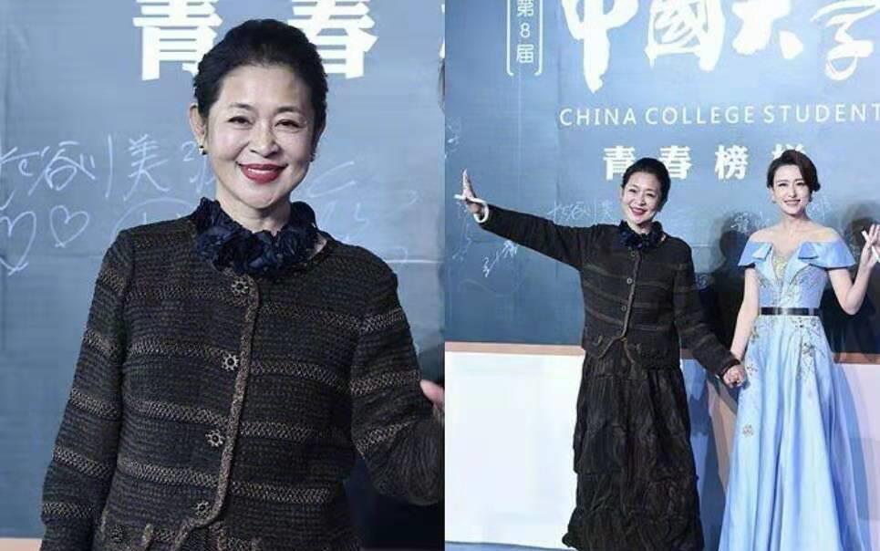 60岁倪萍近照瘦脱相烈焰红唇腰肢纤细意外撞脸陈红