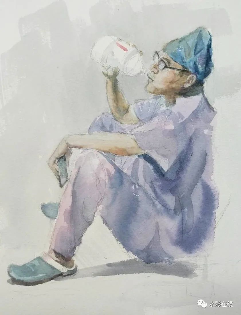 逆风迎雨,向阳而生:水彩名家致敬最美逆行者之五