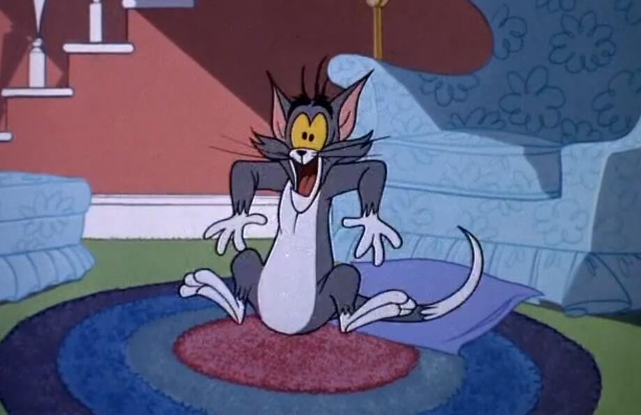 杰瑞因被汤姆砍到尾巴疼痛大叫2014年华纳版《猫和老鼠》,失去了手绘