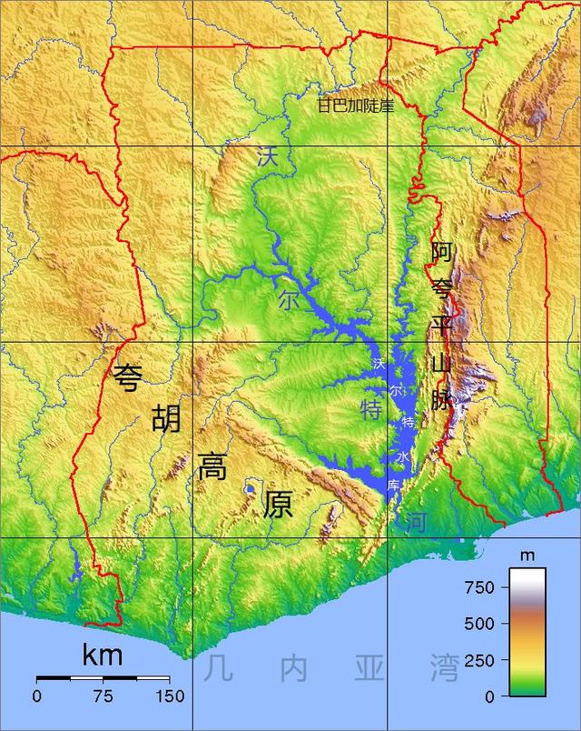 由于加纳地势北高南低,所以加纳的河流总体流向为自北向南流动,加纳最