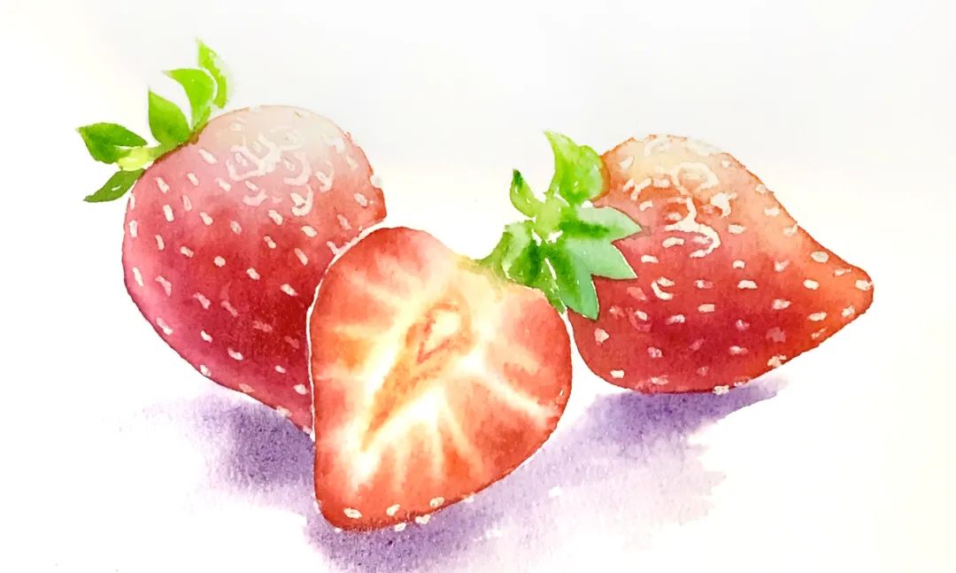 淡绿色和深绿色画出叶子的深浅变化.