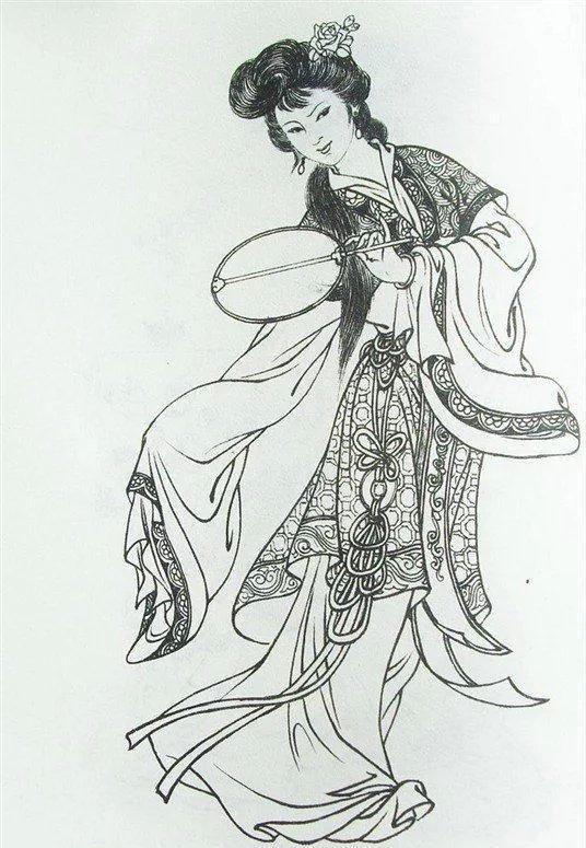 工笔画中国传统白描图谱之传统人物仙女