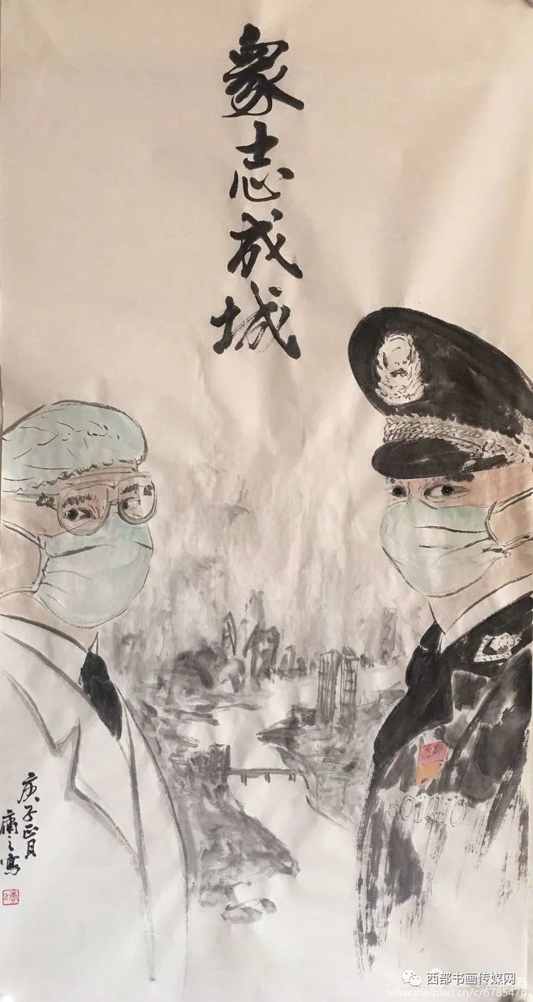 灞桥纺织城街办三棉社区书画摄影翰墨寄语抗疫情_作品