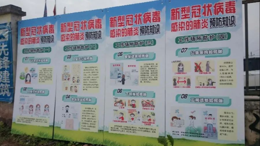防控措施宣传在居住条件方面,各项目工地按照工地宿舍实际数量确定