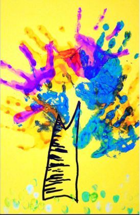 手指印画手型彩绘现在就让我们一起跟着爸爸妈妈一起学儿歌,玩一玩剪