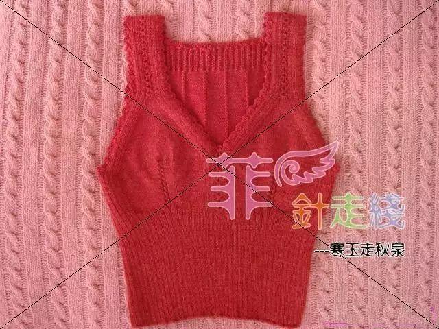 棒针编织舒适毛线胸罩背心的织法说明