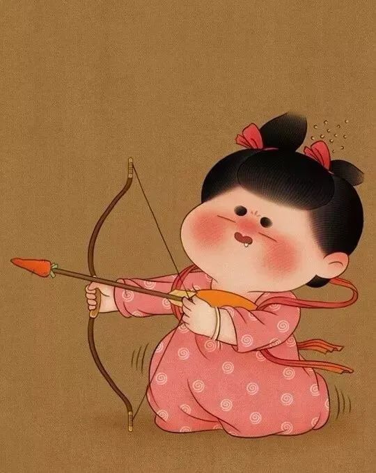 这个画师以胖为美,画的圆脸美人,实在是太萌